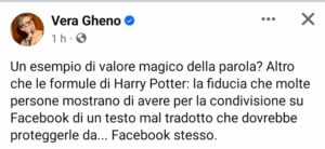 Post Vera Gheno Bufala Facebook